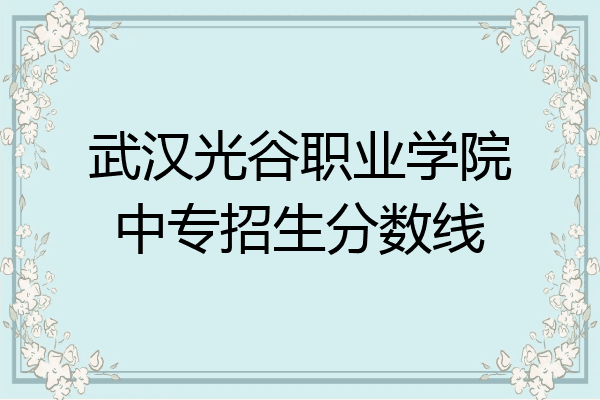 武汉光谷职业学院中专招生分数线