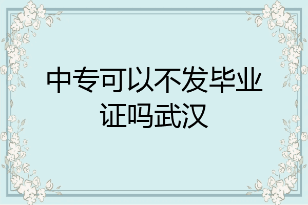 中专可以不发毕业证吗武汉