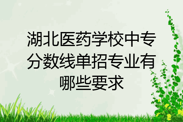 湖北医药学校中专分数线单招专业有哪些要求