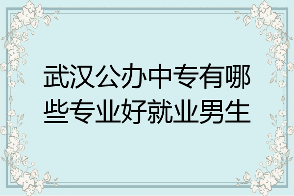 武汉公办中专有哪些专业好就业男生