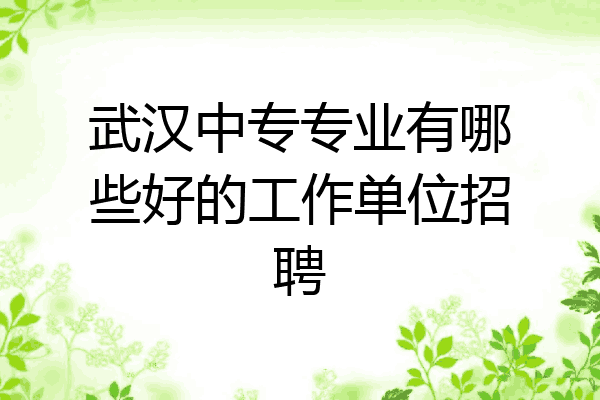 武汉中专专业有哪些好的工作单位招聘