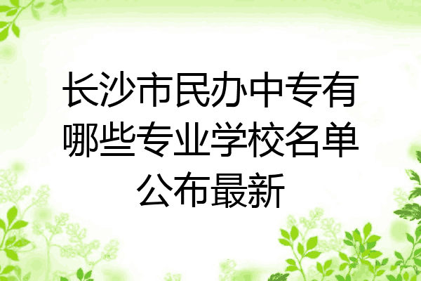 长沙市民办中专有哪些专业学校名单公布最新