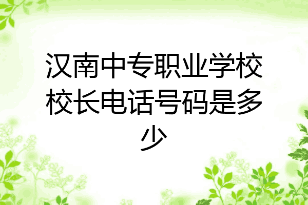 汉南中专职业学校校长电话号码是多少