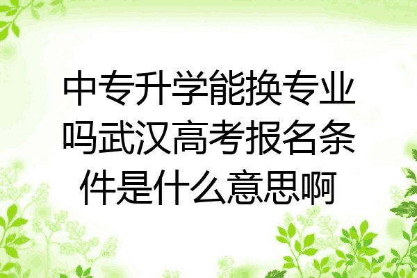 中专升学能换专业吗武汉高考报名条件是什么意思啊