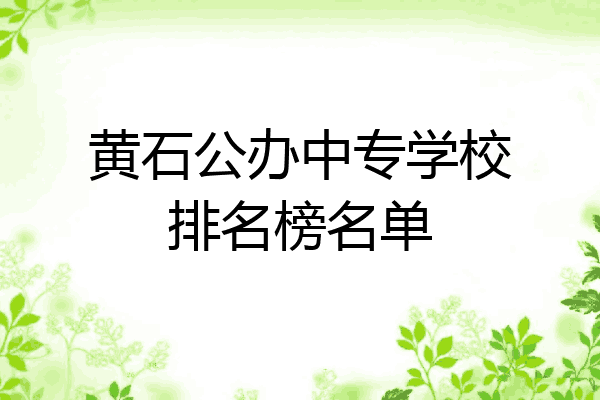 黄石公办中专学校排名榜名单