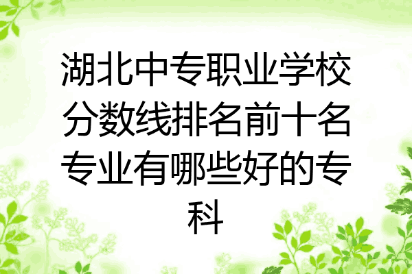 湖北中专职业学校分数线排名前十名专业有哪些好的专科