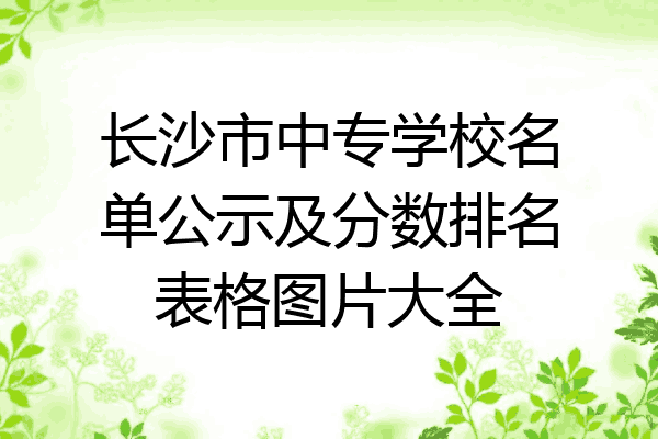 长沙市中专学校名单公示及分数排名表格图片大全
