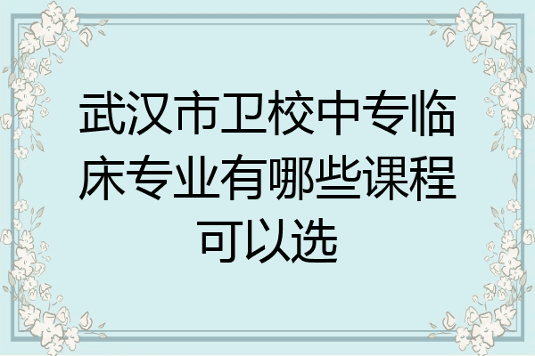 武汉市卫校中专临床专业有哪些课程可以选
