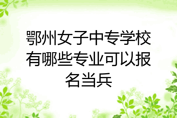 鄂州女子中专学校有哪些专业可以报名当兵