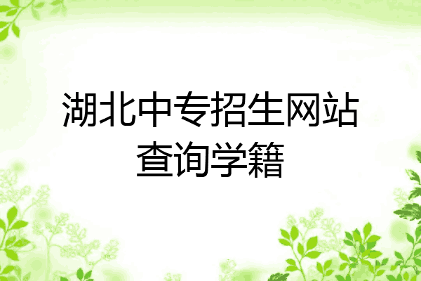 湖北中专招生网站查询学籍