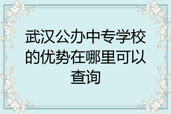 武汉公办中专学校的优势在哪里可以查询