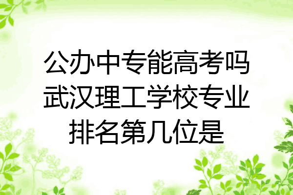 公办中专能高考吗武汉理工学校专业排名第几位是