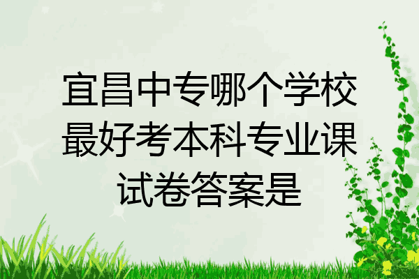 宜昌中专哪个学校最好考本科专业课试卷答案是