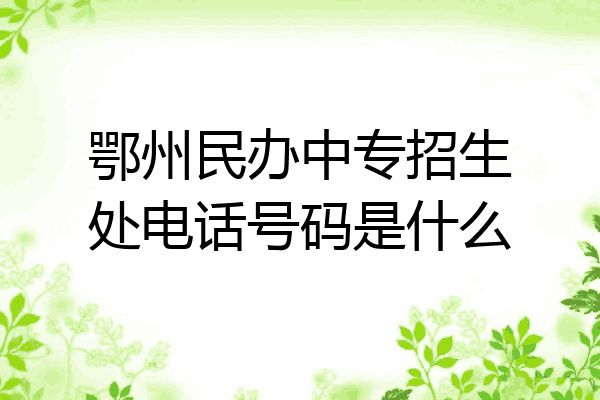 鄂州民办中专招生处电话号码是什么