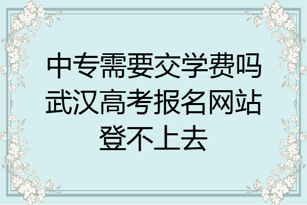 中专需要交学费吗武汉高考报名网站登不上去