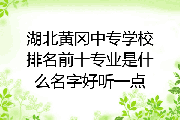 湖北黄冈中专学校排名前十专业是什么名字好听一点