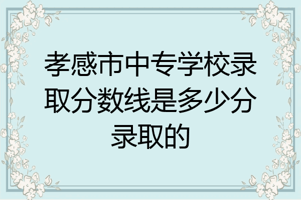 孝感市中专学校录取分数线是多少分录取的