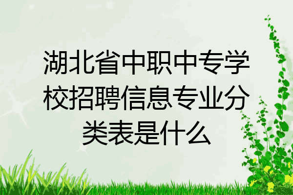 湖北省中职中专学校招聘信息专业分类表是什么