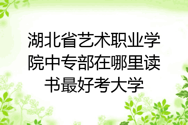 湖北省艺术职业学院中专部在哪里读书最好考大学