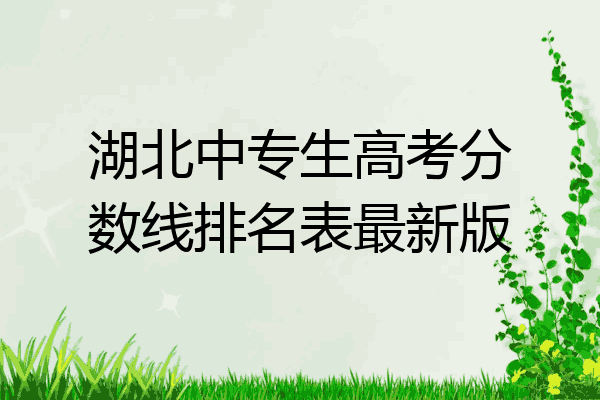 湖北中专生高考分数线排名表最新版