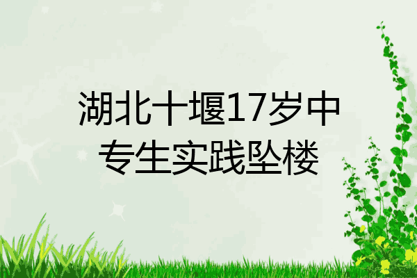 湖北十堰17岁中专生实践坠楼