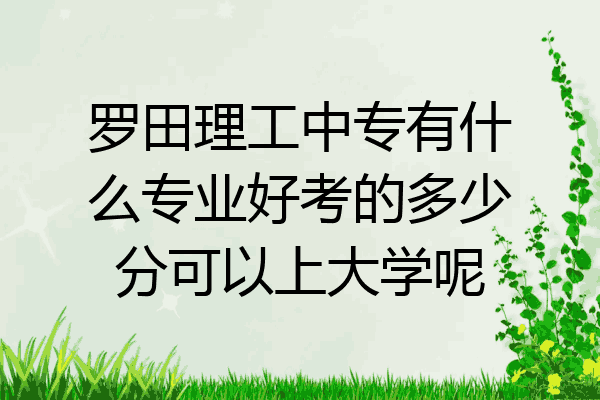 罗田理工中专有什么专业好考的多少分可以上大学呢