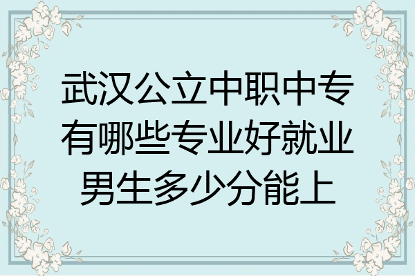武汉公立中职中专有哪些专业好就业男生多少分能上