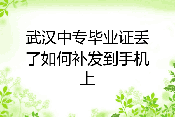 武汉中专毕业证丢了如何补发到手机上