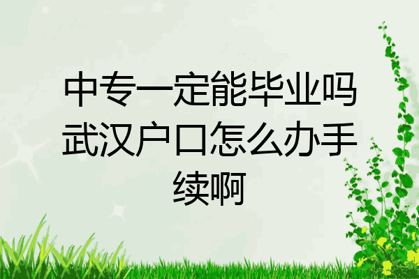 中专一定能毕业吗武汉户口怎么办手续啊