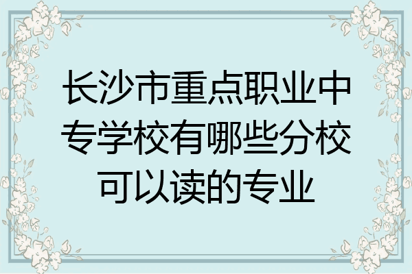 长沙市重点职业中专学校有哪些分校可以读的专业
