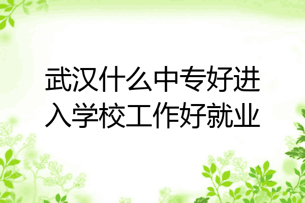 武汉什么中专好进入学校工作好就业