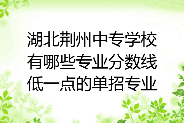 湖北荆州中专学校有哪些专业分数线低一点的单招专业