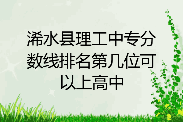 浠水县理工中专分数线排名第几位可以上高中