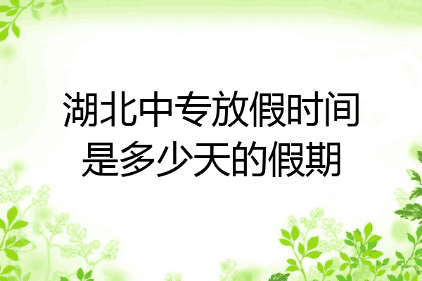 湖北中专放假时间是多少天的假期