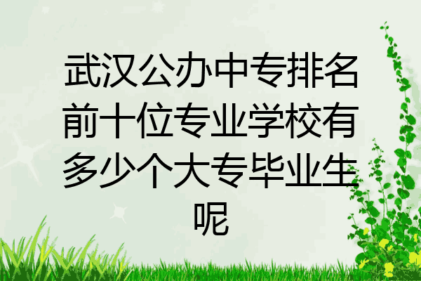 武汉公办中专排名前十位专业学校有多少个大专毕业生呢