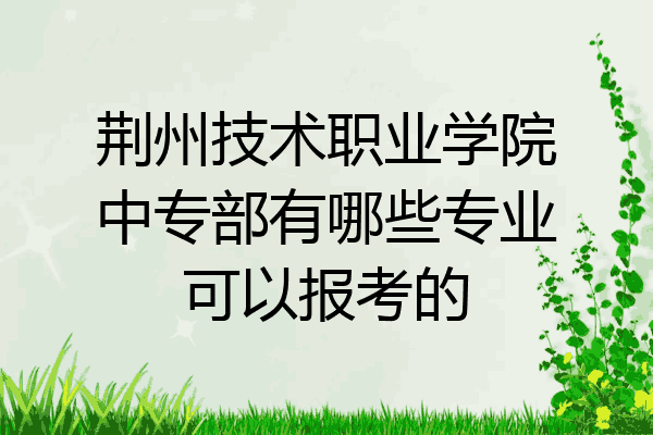 荆州技术职业学院中专部有哪些专业可以报考的