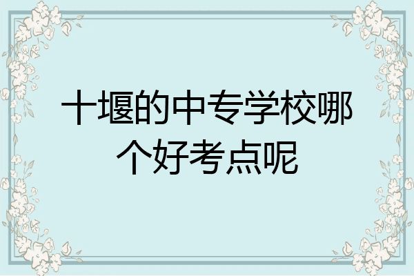 十堰的中专学校哪个好考点呢