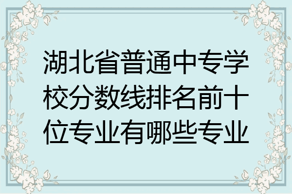 湖北省普通中专学校分数线排名前十位专业有哪些专业