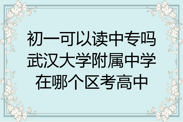 初一可以读中专吗武汉大学附属中学在哪个区考高中