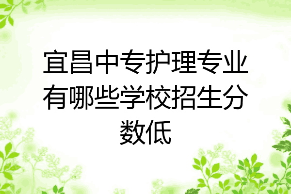 宜昌中专护理专业有哪些学校招生分数低