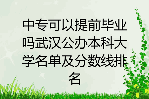 中专可以提前毕业吗武汉公办本科大学名单及分数线排名
