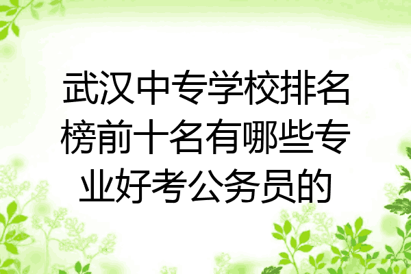 武汉中专学校排名榜前十名有哪些专业好考公务员的