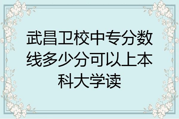 武昌卫校中专分数线多少分可以上本科大学读
