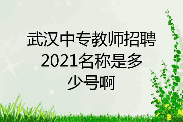武汉中专教师招聘2021名称是多少号啊