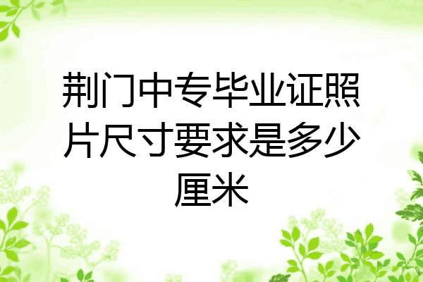 荆门中专毕业证照片尺寸要求是多少厘米