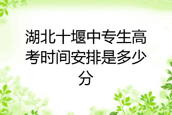 湖北十堰中专生高考时间安排是多少分