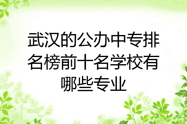 武汉的公办中专排名榜前十名学校有哪些专业