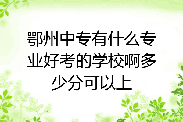 鄂州中专有什么专业好考的学校啊多少分可以上
