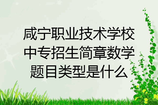 咸宁职业技术学校中专招生简章数学题目类型是什么