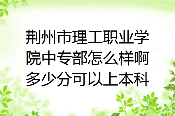 荆州市理工职业学院中专部怎么样啊多少分可以上本科